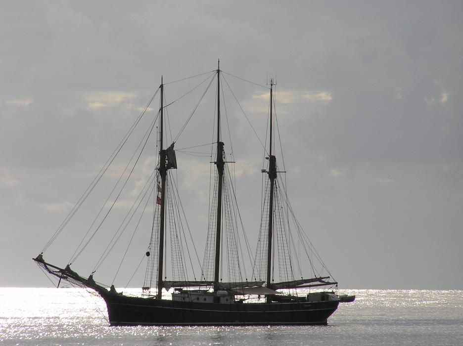 A beautiful ship sailing in the sea
