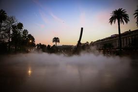 white smoke in a square in france