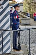 male guards outside the building