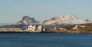 large mountains against the sea