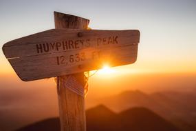 wooden sign in the background of the sun