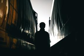 The silhouette of a man is beautiful