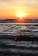 cozy sunset over the sea