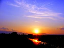 sunny sunset view is beautiful