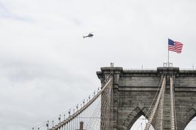 flag developing on the bridge
