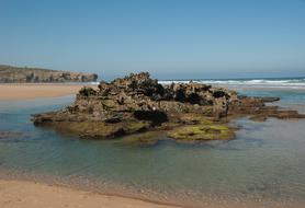 rock outcrops in the water