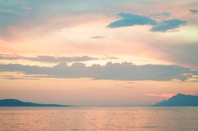 sunset horizon against the sea