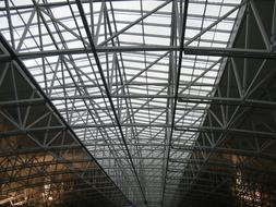 railway station roof iron pipes