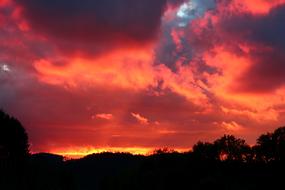 orange sky at night