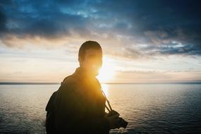 man in the bright sun