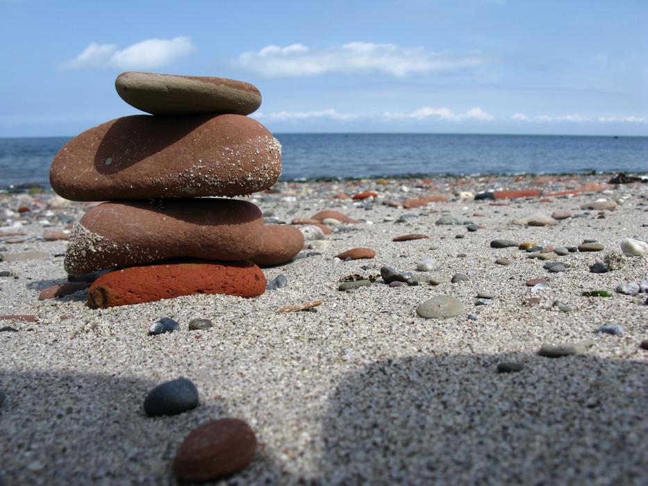 brown rocks on the beach
