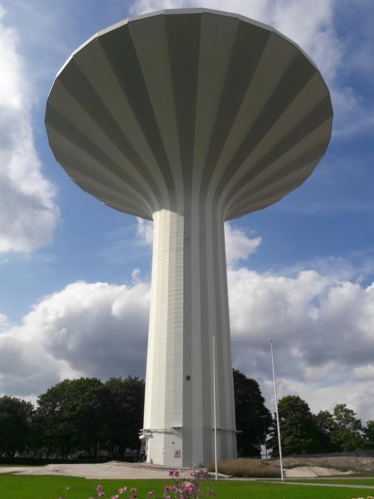 water tower in the city