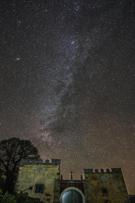 starry sky near the castle