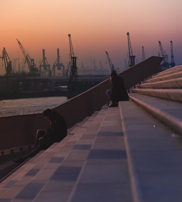 Hamburg Sunset Port