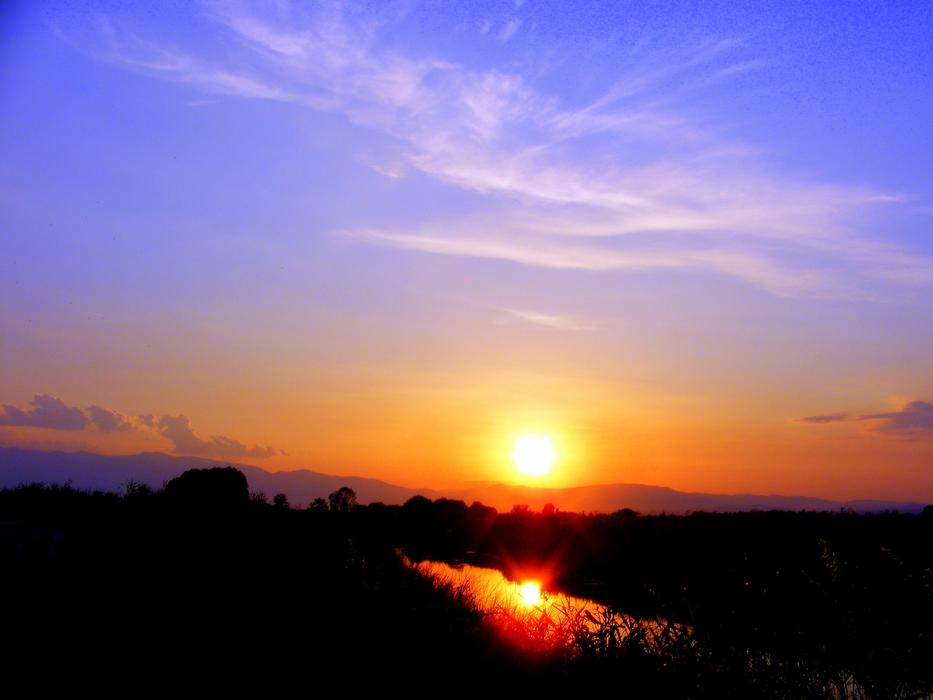 sunny sunset view is beautiful