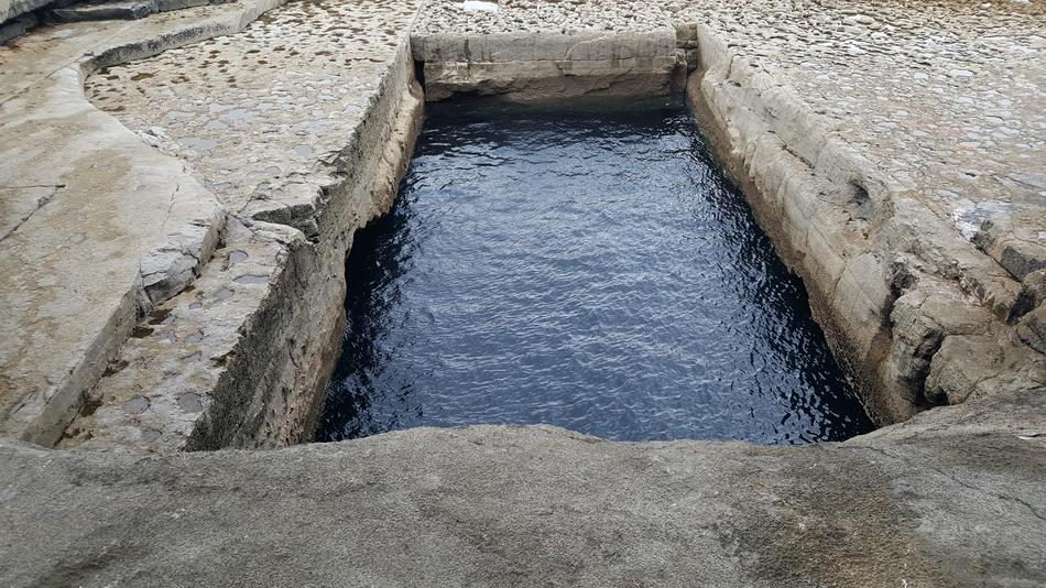 stone pool filled with water