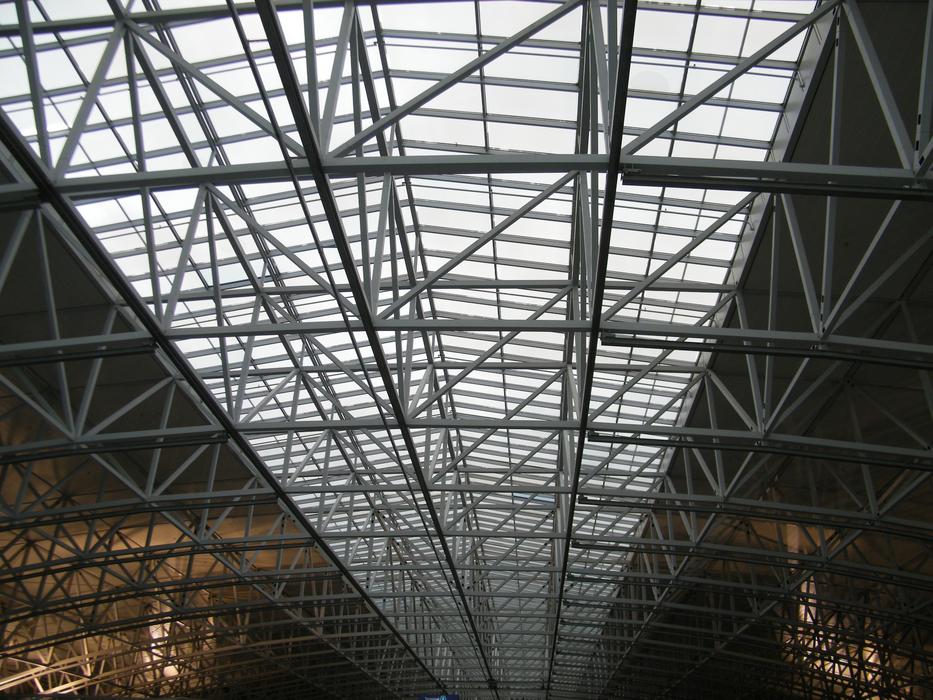 railway station roof iron pipes