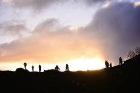 Silhouette Sunset Mountain