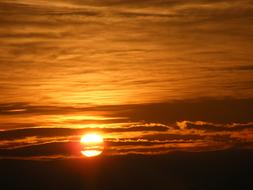 beautiful sunset in the evening sky