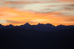 mountain silhouettes at dawn