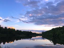 Lake Sunset Clouds