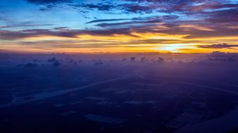 Cloudy sky with sunset