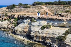 wedding event on the cliff