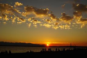 wonderful sunset in the clear sky