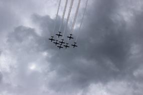 airplane show in the sky
