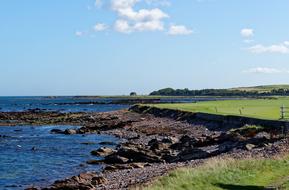 Stone beach by the river