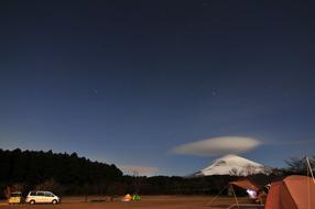 cloud over Mt Fuji at Night, japan