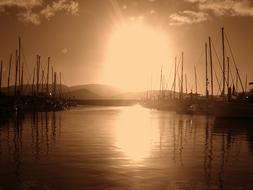 Sunlit yacht port