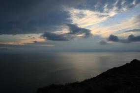 Mediterranean Sea coast at dusk
