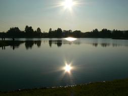 beautiful lake at sunrise