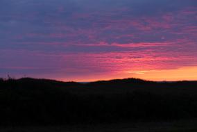 Sunset colored over the mountains
