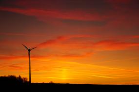 windmill at sunset
