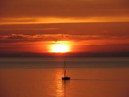 sun boat sea