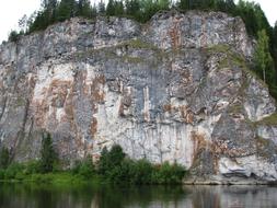 cliff at Vishera river, russia, Perm Krai
