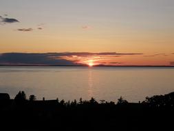 Mohegan Island coast at dusk, usa, Maine