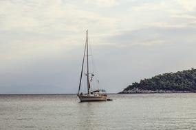 a boat sailing in the boundless sea