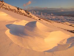 Snow hill on the rock