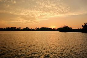 sunset with a lake