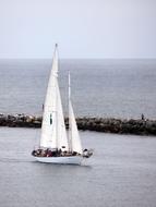White boat floating on the lake