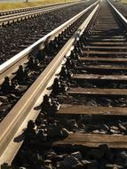 Iron rails in the sunlight