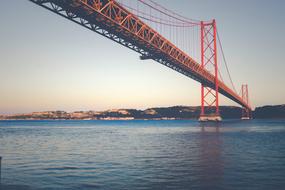 Red long bridge city