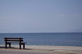 lonely bench by the sea