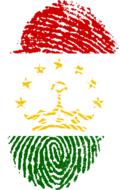 The flag oftajikistan in a fingerprint