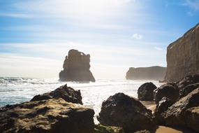 rocky beach sea