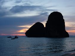 Beautiful cliff hills in the sea