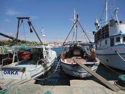 Fishing boats at sea